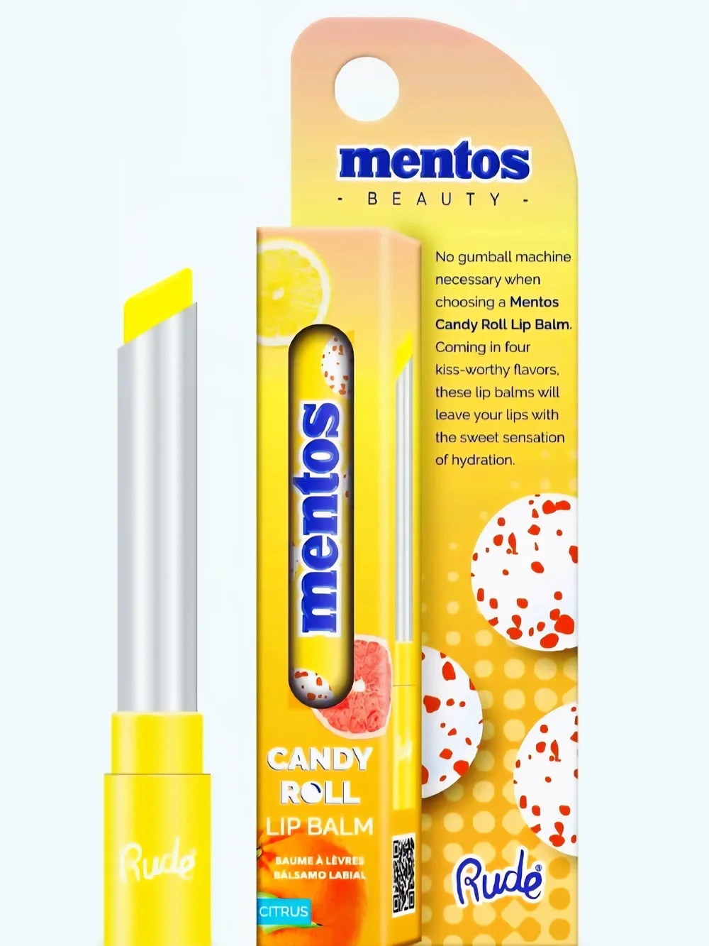 Rude x Mentos Fresh Lips Variety Pack + Citrus Candy Roll Lip Balm Set NIB